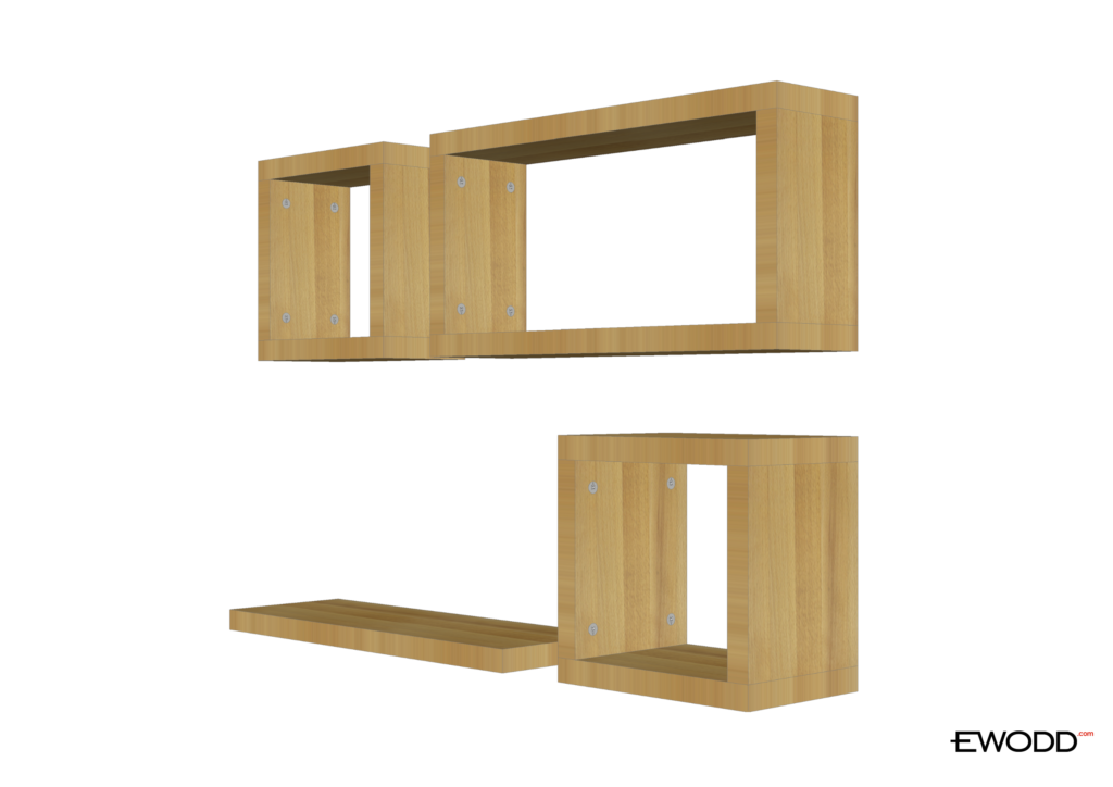 półki kubiki EWODD półki na ścianę, drewniane półki